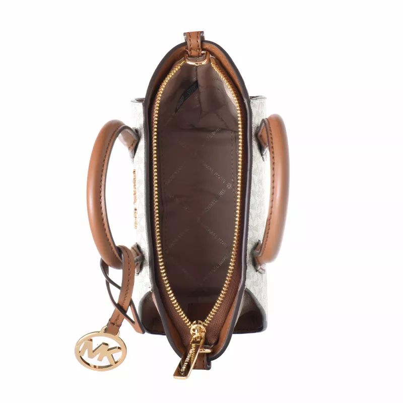 Michael Kors Jet Set Travel crossbody kabelka Vanilla Signature Coated Canvas