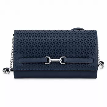 MICHAEL KORS Jet Set Travel Saffiano kožená crossbody kabelka tmavomodrá