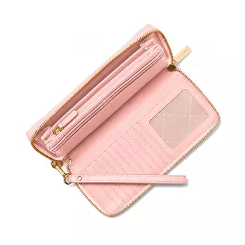 MICHAEL KORS Jet Set Travel koža Saffiano plochá multifunkčná taška Powder Blush (35S6GTVE9LPOW)