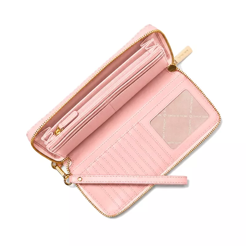 MICHAEL KORS Jet Set Travel koža Saffiano plochá multifunkčná taška Powder Blush (35S6GTVE9LPOW)