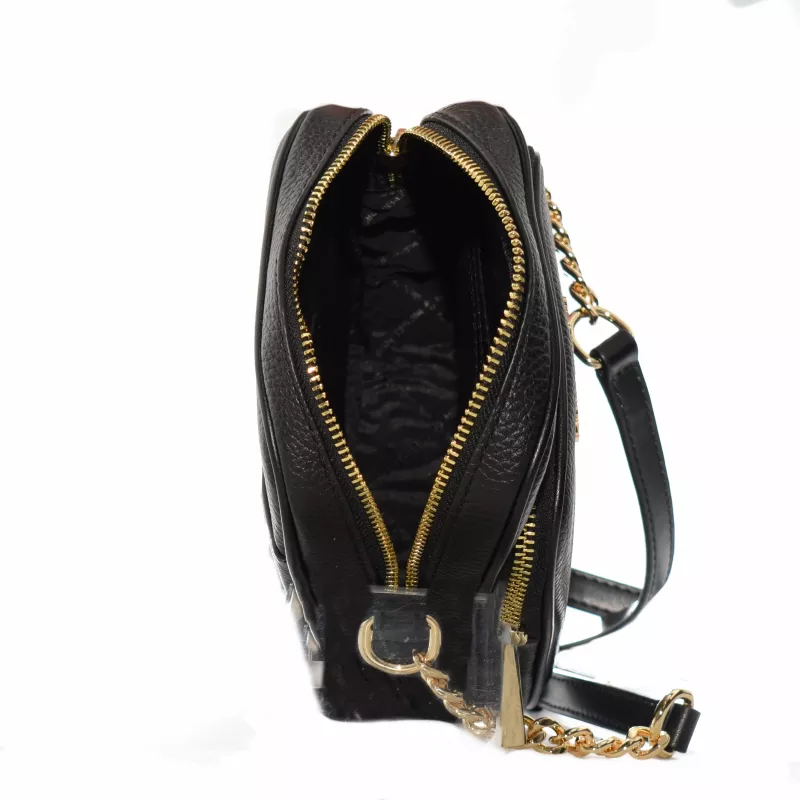 Michael Kors Jet Set Travel malá ramenná kabelka čierna saffiano koža 35H3GTVC2LBLA