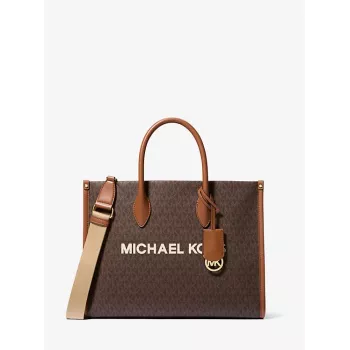 MICHAEL KORS Jet Set Travel nákupná taška hnedá signature coated canvas 35R5G7ZT2BBRO