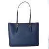 Michael Kors Jet Set Travel taška tote z kože Saffiano námornícka modrá 35R3GCFT3TNAV