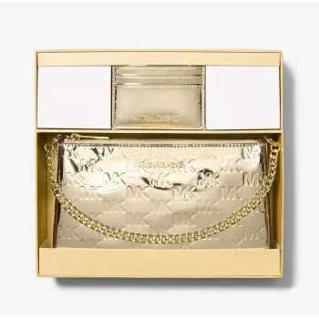 Michael Kors Jet Set Travel set kabelky tote s peňaženkou - Opal Multi Signature Coated Canvas