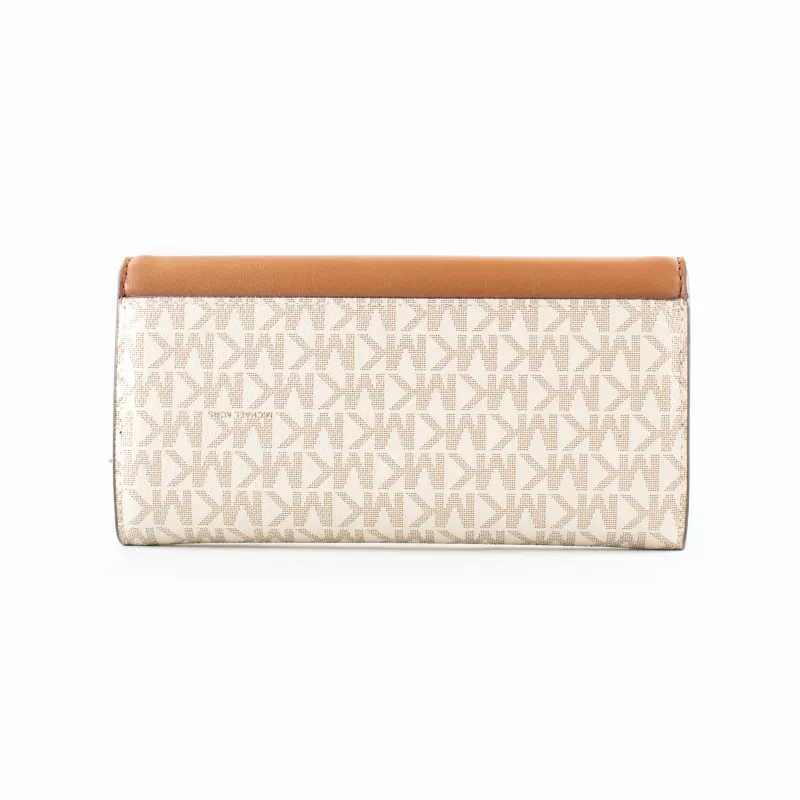 Michael Kors Jet Set Travel Vanilla Signature Coated Canvas cez rameno taška 35F3GTVE7BVAN