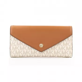 Michael Kors Jet Set Travel Vanilla Signature Coated Canvas cez rameno taška 35F3GTVE7BVAN