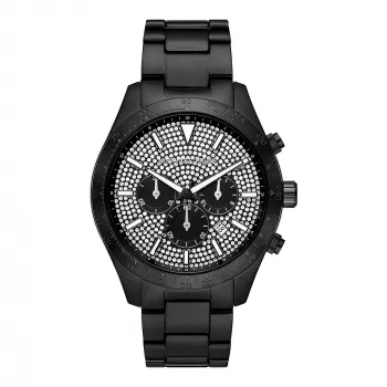 Michael Kors Lexington pánske quartzové chronografové hodinky MK8899 46 mm modrý ciferník strieborná oceľ