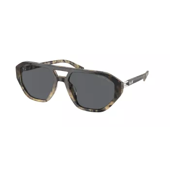 Michael Kors pánske slnečné okuliare MK2219U394287 - čierny acetátový rám, sivé polykarbonátové šošovky, 57 mm