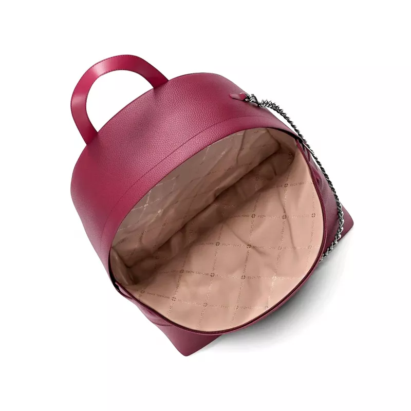 Michael Kors Rhea Medium batoh Dark Berry Saffiano koža zlaté kovanie