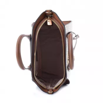 Michael Kors Voyager crossbody kabelka Vanilla Signature Coated Canvas