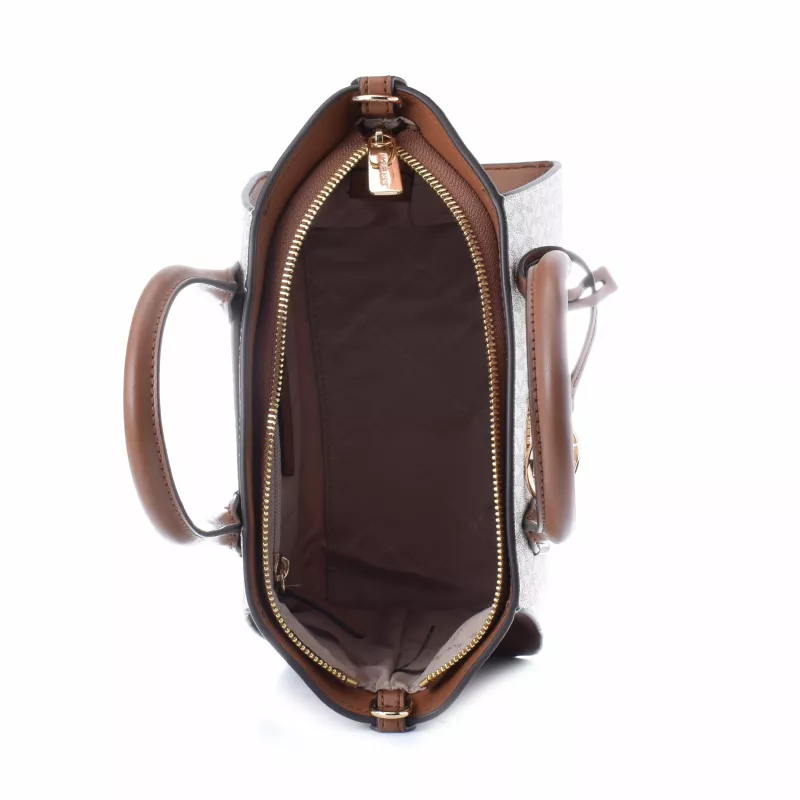 Michael Kors Voyager crossbody kabelka Vanilla Signature Coated Canvas