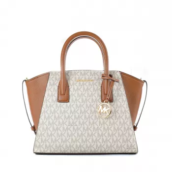 Michael Kors Voyager crossbody kabelka Vanilla Signature Coated Canvas