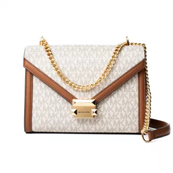 MICHAEL KORS dámska Gwen crossbody kabelka 35S5GWHL8BVAN vo farbe Vanilla, 24x18x8 cm