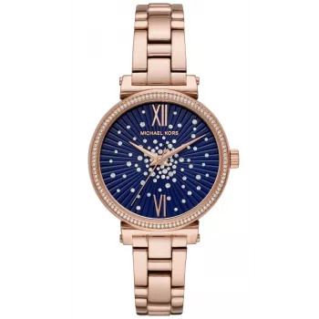 Michael Kors dámske Pyper ružové zlato nerezová oceľ hodinky MK3971 35 mm