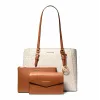 Michael Kors dámsky Saffiano kožený set tašiek – tote a pouch (Vanille) – model 35F3GCFT9TVAN