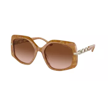 Michael Kors dámske slnečné okuliare MK217739153B5 tmavý korytnačinový rám hnedé gradientové šošovky 56mm