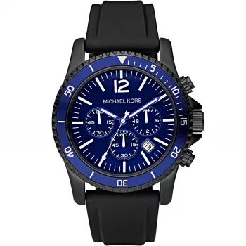 Michael Kors MK8165 Pánske quartzové hodinky, 46 mm, čierny/modrý ciferník