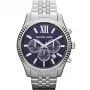 Michael Kors MK8280 Pánske quartzové hodinky, 45 mm, strieborný/tmavomodrý ciferník
