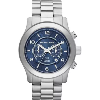 Michael Kors MK8314 Pánske quartzové hodinky, 45 mm, strieborný/modrý ciferník