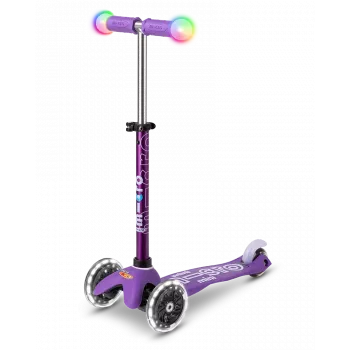 Micro Mini Deluxe LED Magic Aqua 3-koliesková kolobežka