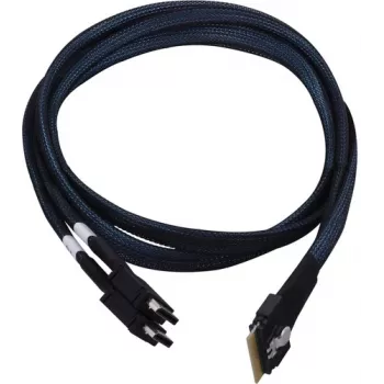 Microchip Adaptec interný NVMe kábel 1x SFF-8654 x8 na 2x SFF-8612 x4 (OCuLink) 0,8 m SlimSAS na OCuLink pre NVMe disky