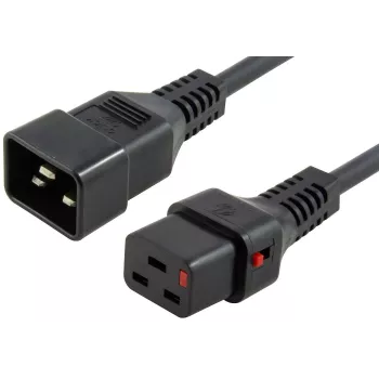 MICROCONNECT uzamykateľný napájací kábel C20 na C19, 2,5m, 16A, čierny