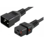 MICROCONNECT uzamykateľný napájací kábel C20 na C19, 2,5m, 16A, čierny