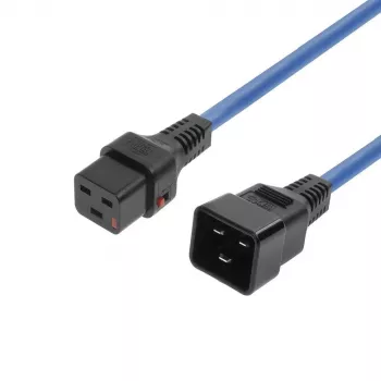 MICROCONNECT napájací kábel C19 IEC Lock - C20, 2m, 16A, uzamykateľný C19 na C20, čierny