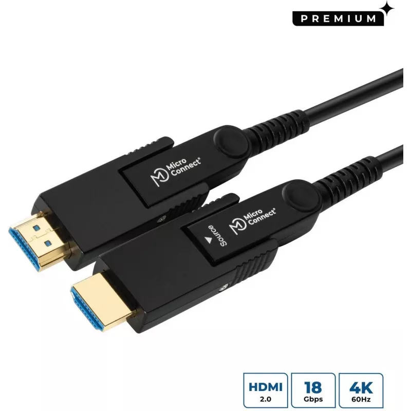 MicroConnect Premium Optic Fiber HDMI Type A aktívny optický kábel, 4K, 10m, čierny