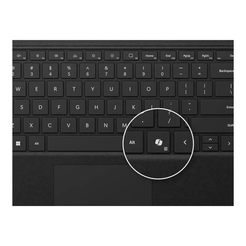 Microsoft Surface Pro klávesnica – klávesnica s touchpadom – podsvietená – QWERTY – anglická – čierna – pre Microsoft Surface Pro 8, Pro 8 for Business, Pro 9, Pro 9 for Business, Pro 10 for Business, Pro (11th Edition)