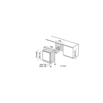 Midea MDWEB1403MB-WS vstavaná umývačka riadu, 14 súprav, C, 44 dB