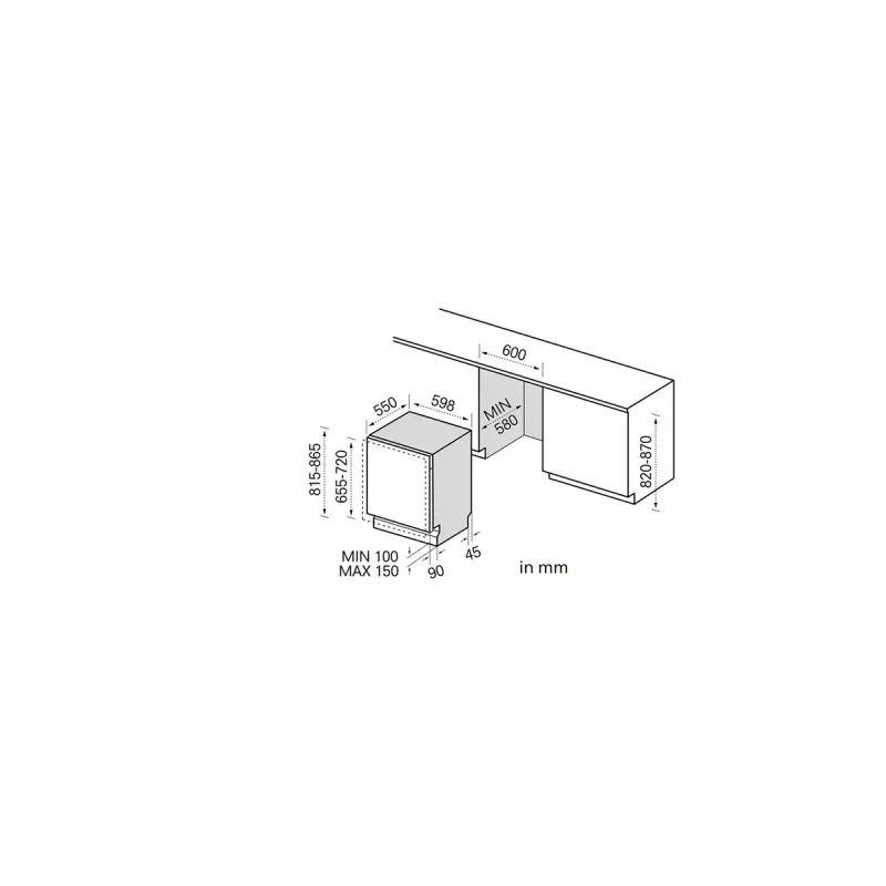 Midea MDWEB1403MB-WS vstavaná umývačka riadu, 14 súprav, C, 44 dB
