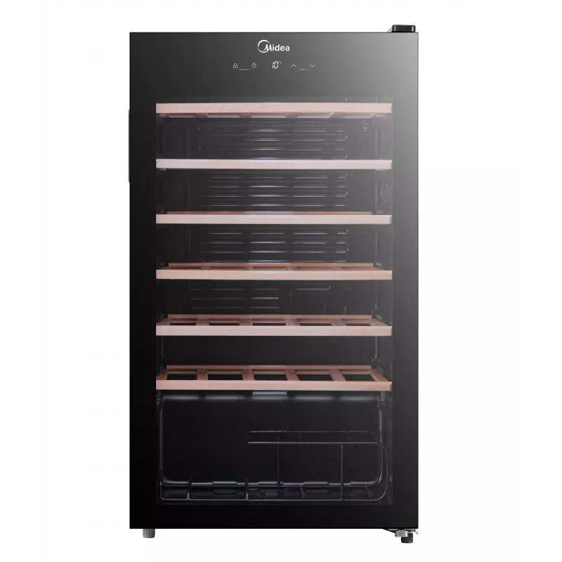 Midea vinotéka MDRW150FGG22W voľne stojaca 34 fliaš čierna