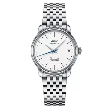 MIDO Baroncelli III automatické dámske hodinky 33 mm nerezová oceľ strieborný opalínový ciferník M027207110100