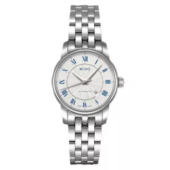 MIDO Baroncelli III dámske automatické hodinky 29 mm nerezová oceľ strieborný ciferník M76004211