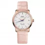 MIDO Baroncelli III Lady automatické hodinky 33mm ružové zlato PVD nehrdzavejúca oceľ strieborný ciferník hnedý kožený remienok M027207360100
