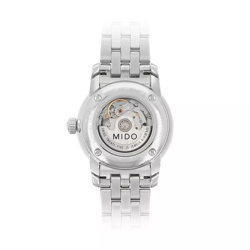 MIDO Baroncelli Lady automatické hodinky M76004181 29 mm nehrdzavejúca oceľ biela perleť
