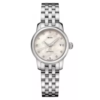 MIDO Memento Mori Limited Edition dámske automatické hodinky 25mm nerezová oceľ biely perleťový ciferník