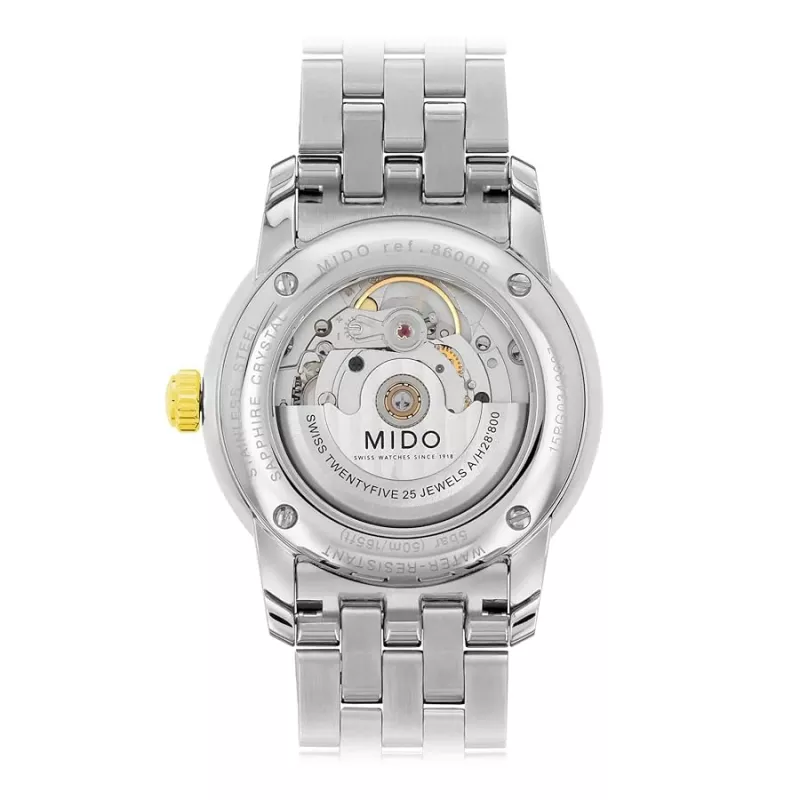 MIDO pánske hodinky M86009261 Baroncelli III 38 mm automatické strieborný ciferník čierna koža