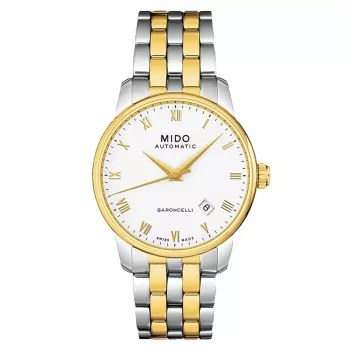 MIDO pánske hodinky M86009261 Baroncelli III 38 mm automatické strieborný ciferník čierna koža