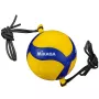 Mikasa V300W-AT-TR tréningový volejbal s elastickými pásikmi, veľkosť 5, žltá/modrá