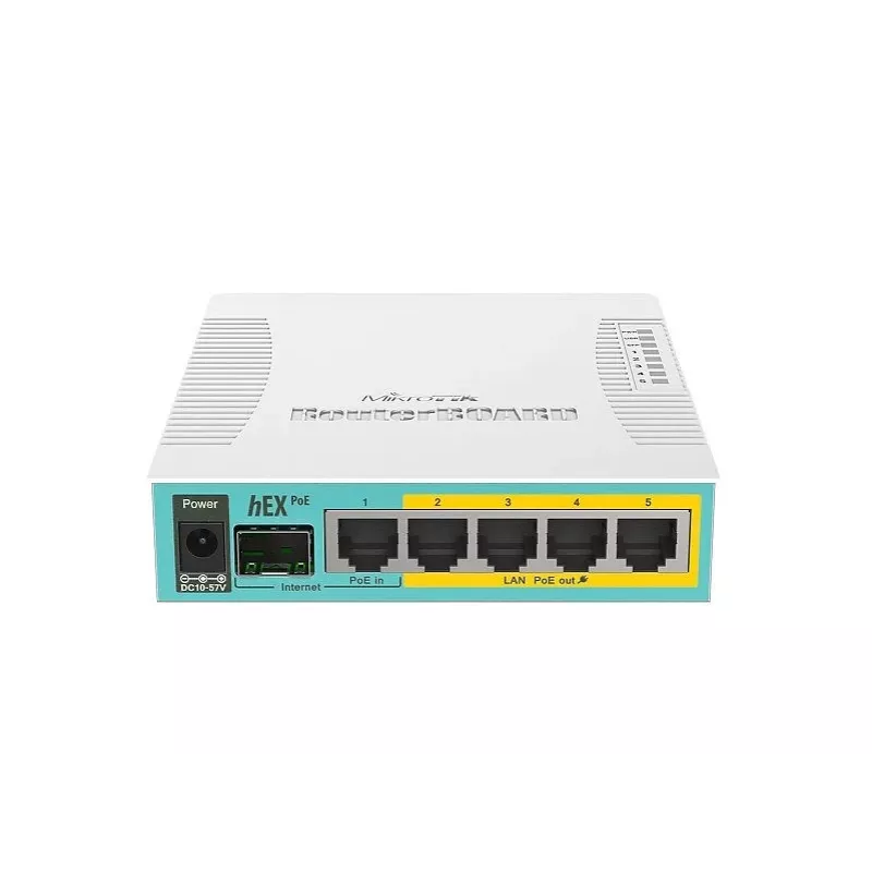MikroTik hEX PoE gigabitový ethernetový router biely