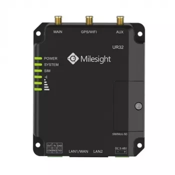 Milesight UR32L-L04EU-P priemyselný 4G LTE Cat 4 router s PoE, Dual SIM, sériový, I/O, VPN, kovové puzdro, DIN lišta