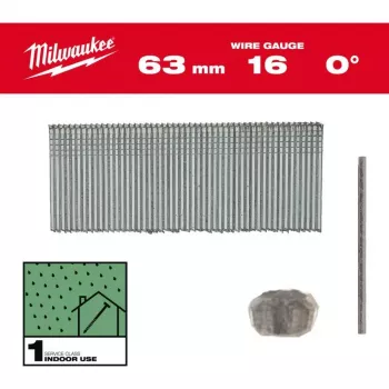 Milwaukee 16 Gauge 63 mm 0° klince Brad pre M18 FN16GS (balenie 2500 ks)