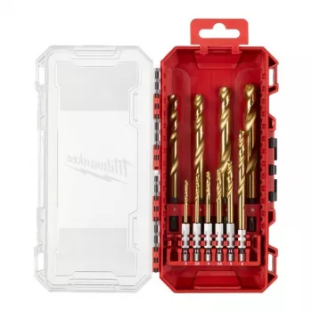 Milwaukee sada vrtákov do kovu HSS-G TiN, 10-dielna, 3-10 mm, 1/4 palcový šesťhranný stopka, krížový brús, 135°