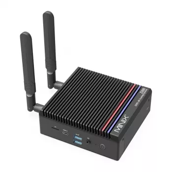 MINIX Z300-0dB Barebone Mini PC Intel Processor N300 8C/8T do 3.8GHz DDR5 1x SODIMM M.2 PCIe Gen4 Wi-Fi 6E BT5.2 2x 2.5GbE HDMI 2.1 DP 1.4 USB-C 90W VESA čierny