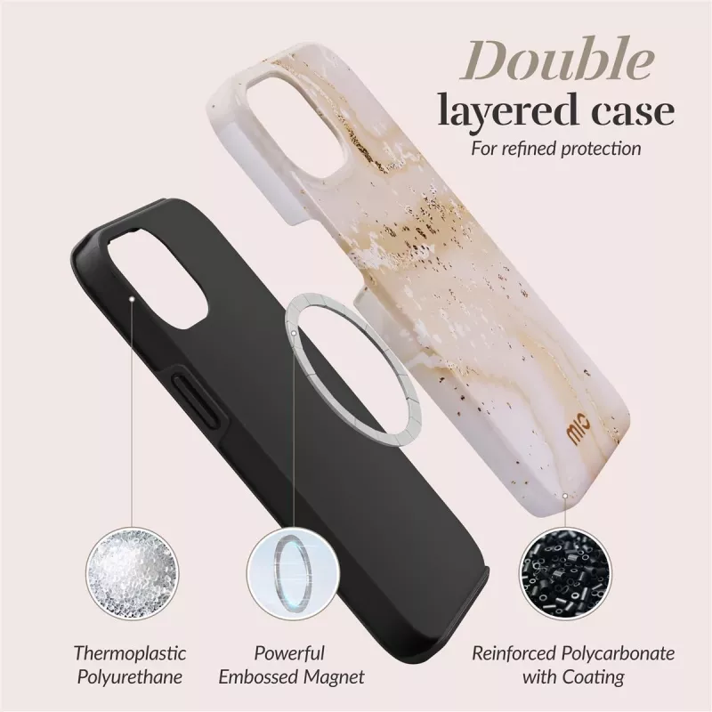 MIO Gold Marble Magsafe kompatibilné puzdro pre iPhone 13/14/15