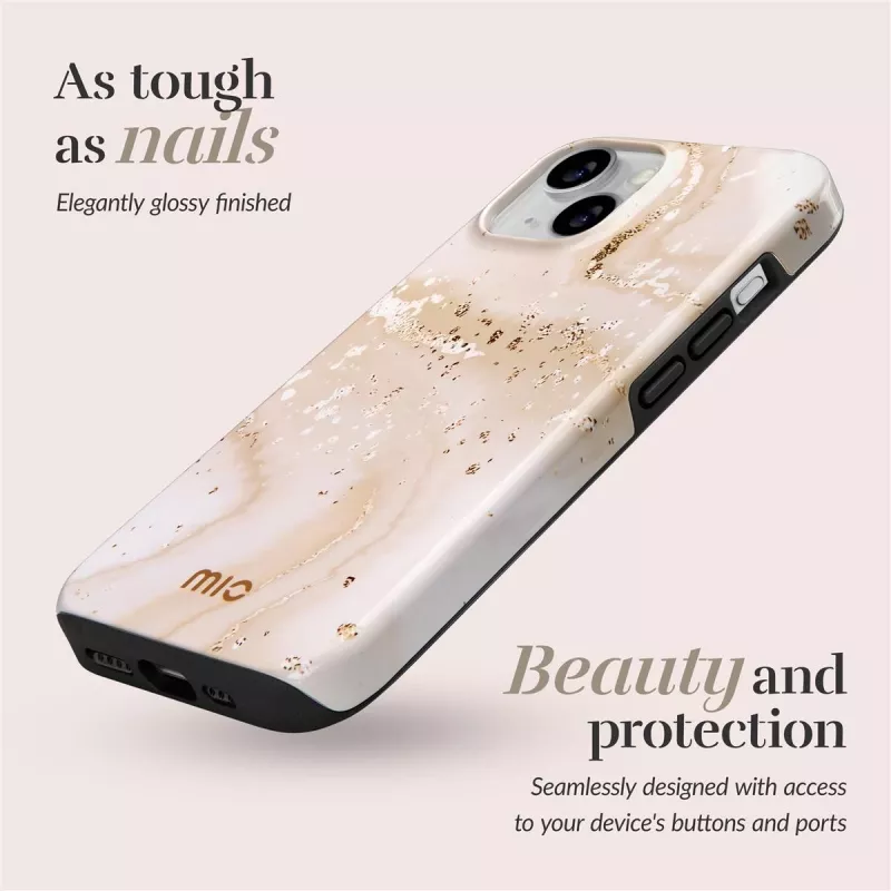 MIO Gold Marble puzdro kompatibilné s MagSafe pre iPhone 16 Plus