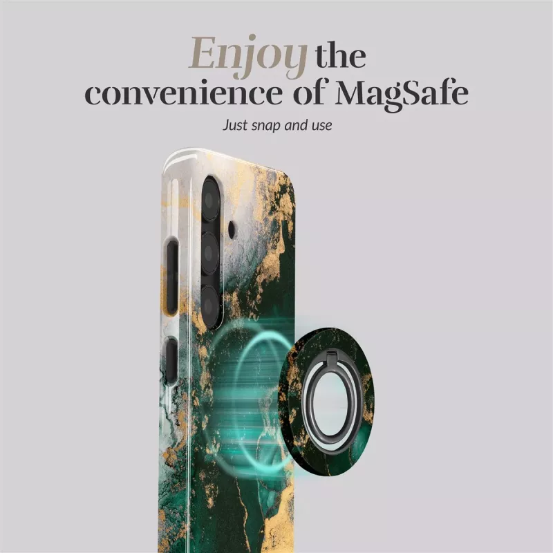 MIO Green Marble Magsafe puzdro kompatibilné s držiakom na prsteň
