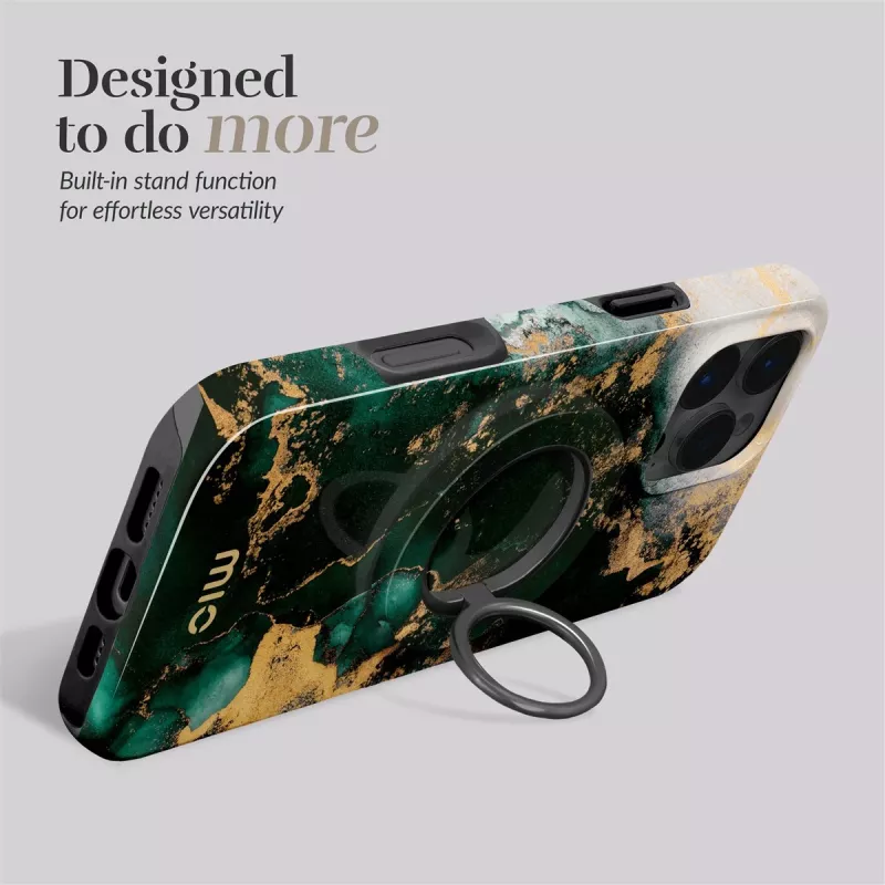 MIO Green Marble Magsafe puzdro kompatibilné s držiakom na prsteň